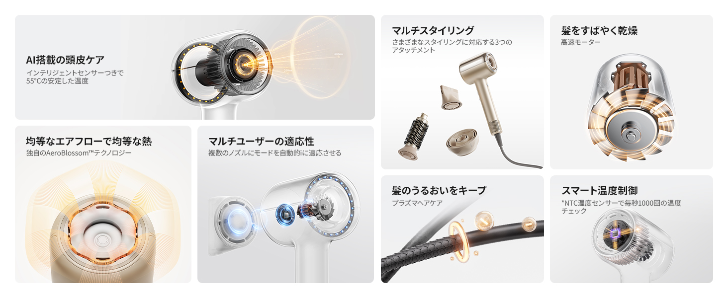 Amazon | 【2025新登場】MOVA Shine 20 ヘアドライヤー 金色 複数の